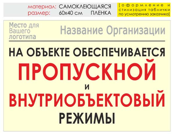 Информационный щит "режим" (пленка, 60х40 см) t17 - Охрана труда на строительных площадках - Информационные щиты - Магазин охраны труда ИЗО Стиль